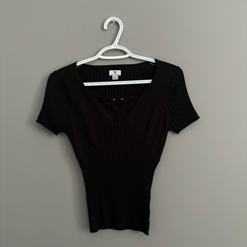 Worthington Medium Black Short Sleeve Tee